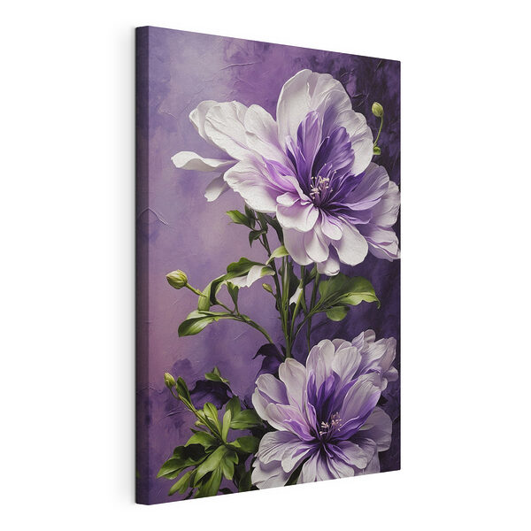 Eleganti fiori dai toni violacei Stampa su tela Eleganti fiori dai toni violacei