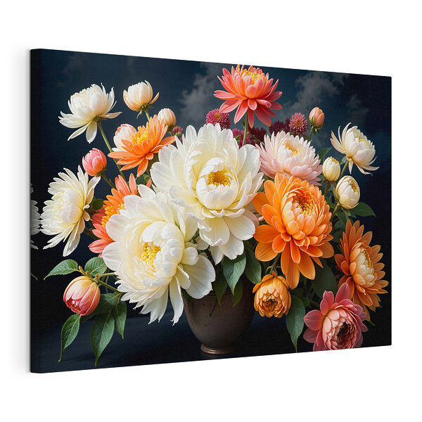 Stampa su tela Vaso di fiori con cielo nuvoloso