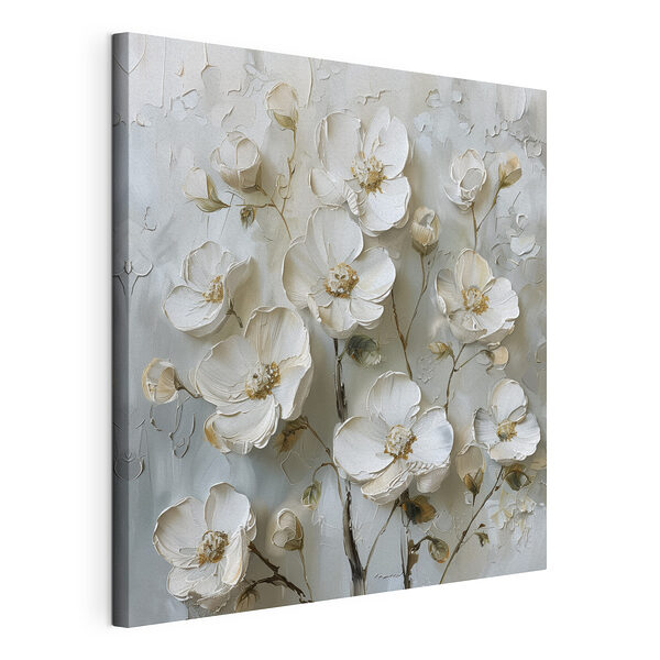 Dipinto raffigurante fiori bianchi Stampa su tela Dipinto raffigurante fiori bianchi