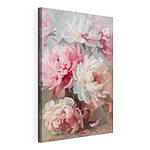 Stampa su tela Dipinto raffigurante fiori rosa e bianchi