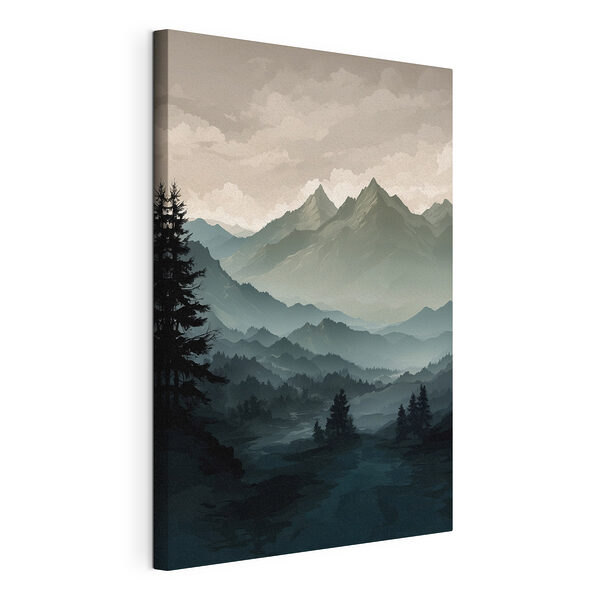 Stampa su tela Paesaggio di montagne e alberi (COD: s39587) Stampa su tela Stampa su tela Paesaggio di montagne e alberi (COD: s39587)