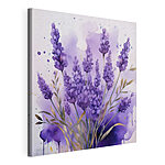 Stampa su tela Dipinto raffigurante fiori viola