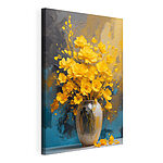 Stampa su tela Vaso con fiori gialli