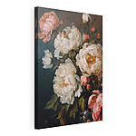 Stampa su tela Dipinto raffigurante fiori bianchi e rosa