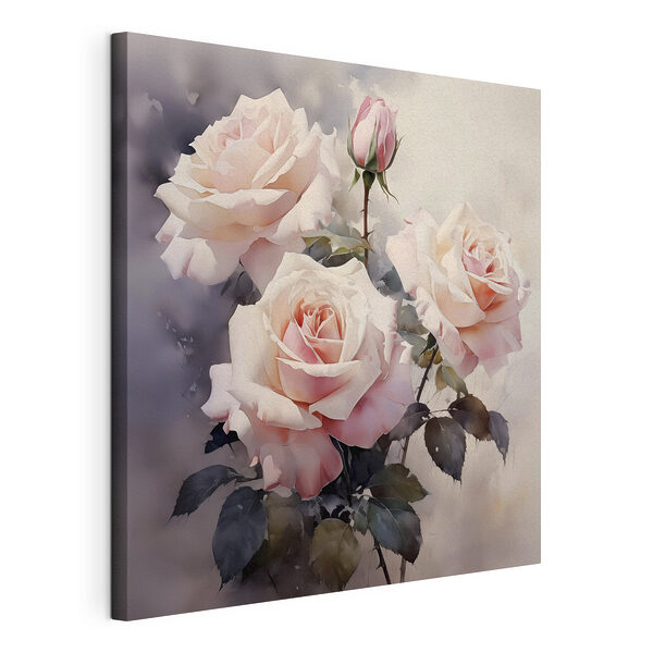 Stampa su tela Mazzo di rose rosa