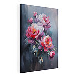 Stampa su tela Dipinto raffigurante fiori rosa