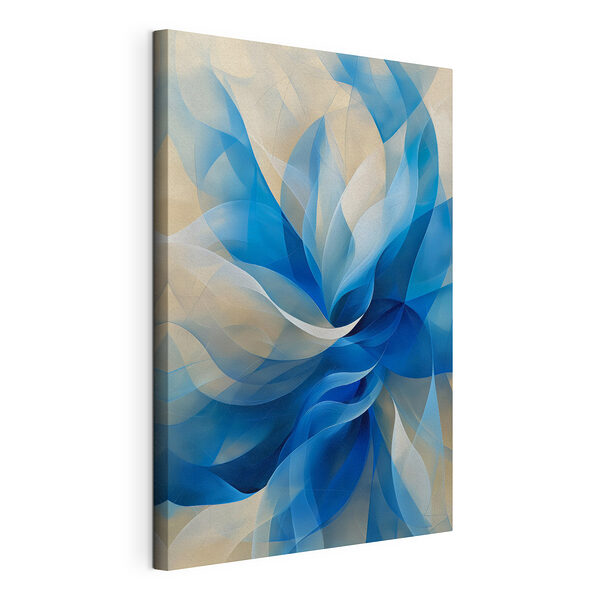 Stampa su tela Fiore blu e bianco a spirale