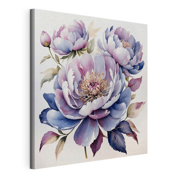 Stampa su tela Dipinto di fiori su sfondo bianco