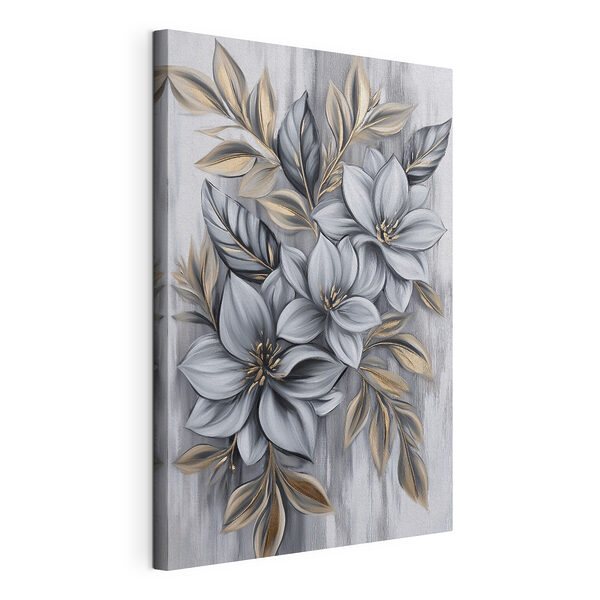 Stampa su tela Dipinto di fiori e foglie