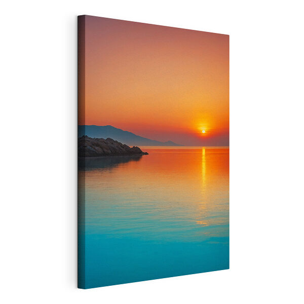 Stampa su tela Tramonto su uno specchio d'acqua