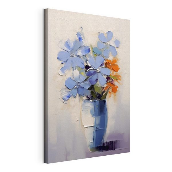 Stampa su tela Dipinto raffigurante dei fiori in un vaso