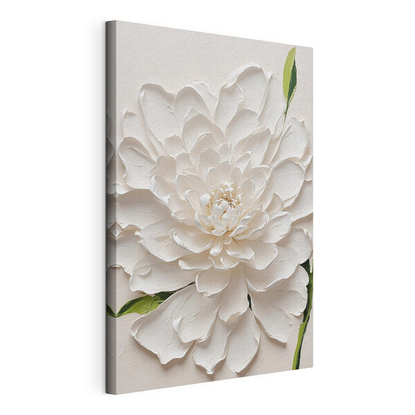 Elegante fiore bianco in rilievo Stampa su tela Elegante fiore bianco in rilievo