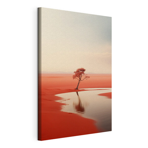 Stampa su tela Albero in un deserto rosso