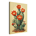 Stampa su tela Cactus con fiori rossi
