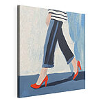 Stampa su tela Donna con le scarpe rosse