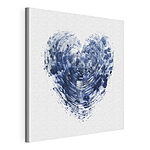 Stampa su tela Cuore blu su sfondo bianco