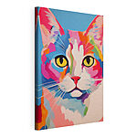 Stampa su tela Dipinto di un gatto dai colori vivaci