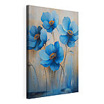 Stampa su tela Dipinto raffigurante fiori blu