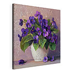Stampa su tela Vaso con fiori viola