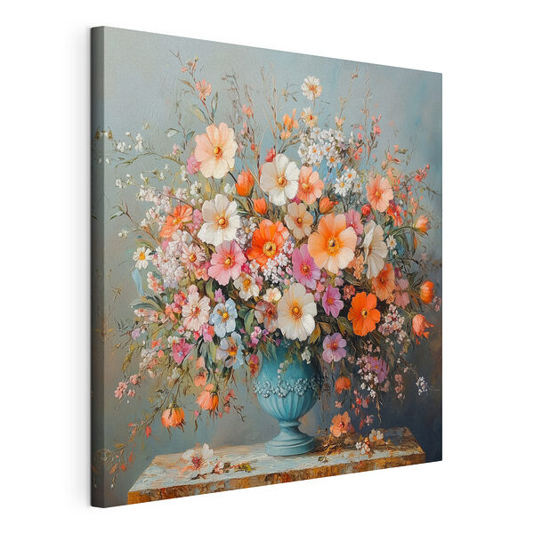 Stampa su tela Vaso di fiori su una superficie di pietra