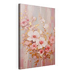 Stampa su tela Dipinto raffigurante fiori rosa