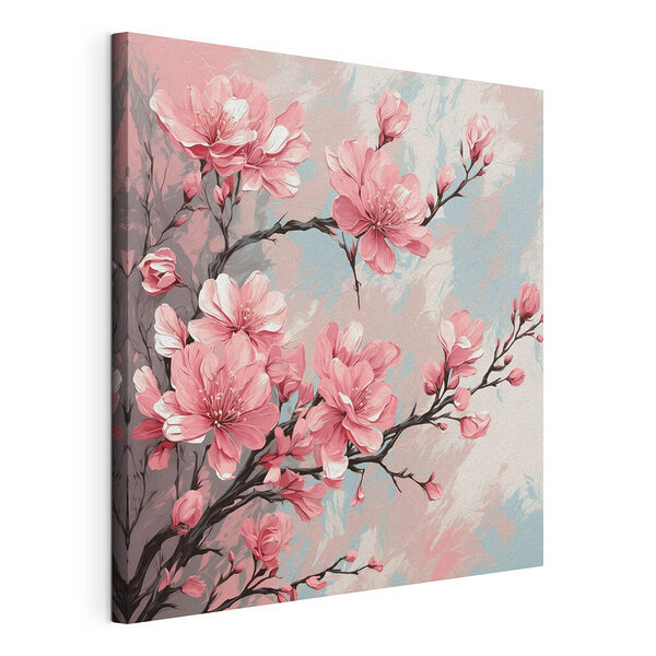 Dipinto raffigurante fiori rosa su un ramo Stampa su tela Dipinto raffigurante fiori rosa su un ramo