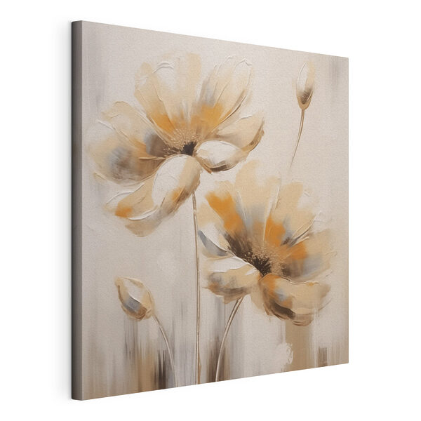 Stampa su tela Dipinto di fiori su sfondo bianco