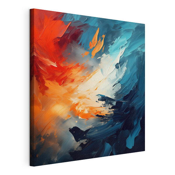 Dipinto dai colori blu e arancione Stampa su tela Dipinto dai colori blu e arancione