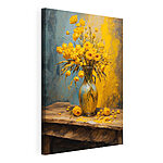 Stampa su tela Vaso con fiori gialli