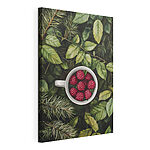 Stampa su tela Una manciata di lamponi su un albero