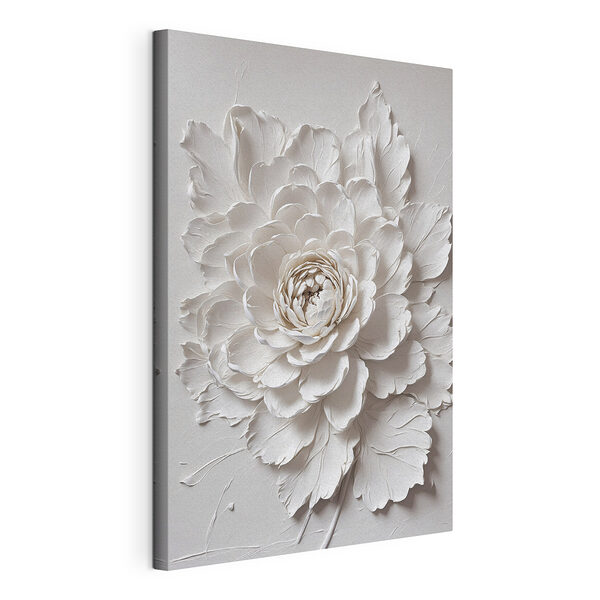 Stampa su tela Fiore bianco con foglie