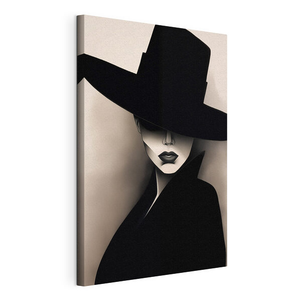 Donna con un cappello Stampa su tela Donna con un cappello