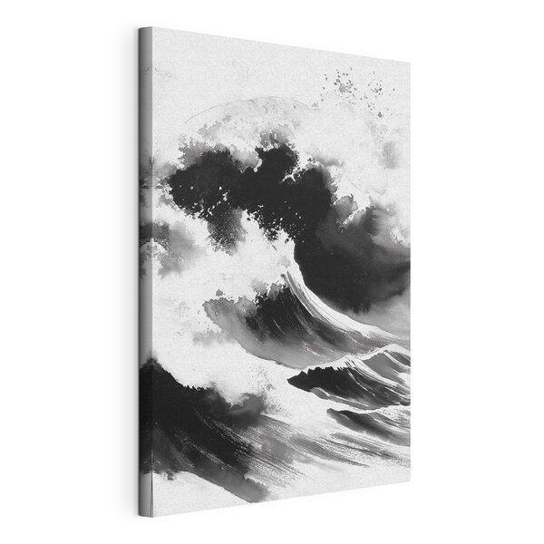 Stampa su tela Immagine in bianco e nero di un'onda