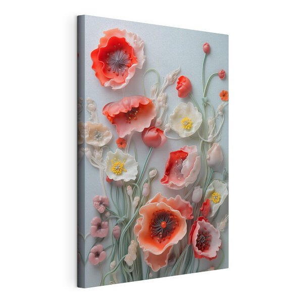 Stampa su tela Composizione floreale su fondo bianco