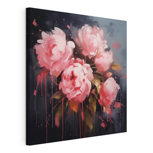 Dipinto raffigurante fiori rosa Stampa su tela Dipinto raffigurante fiori rosa