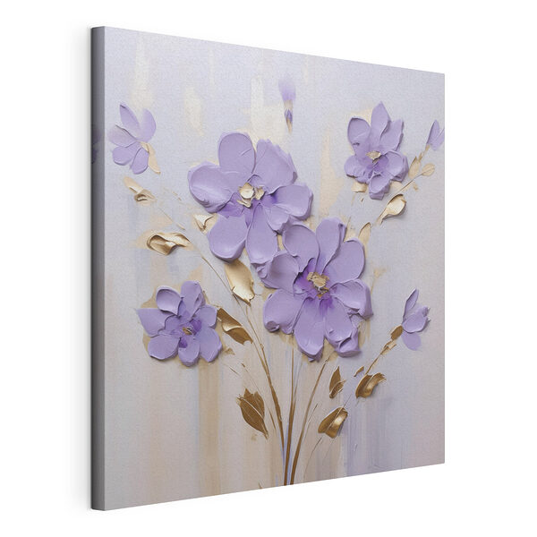 Stampa su tela Fiori viola dai colori vivaci e dalle tonalità tenui
