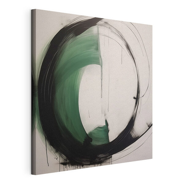 Stampa su tela Cerchio nero e verde