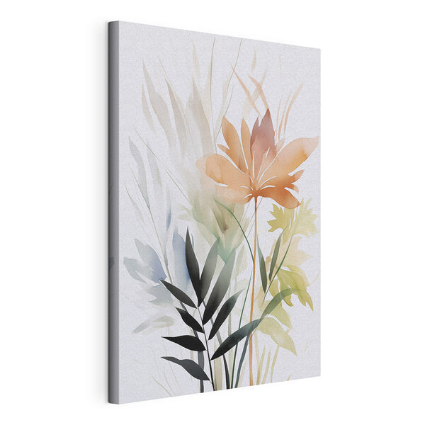 Stampa su tela Dipinto di fiori e foglie