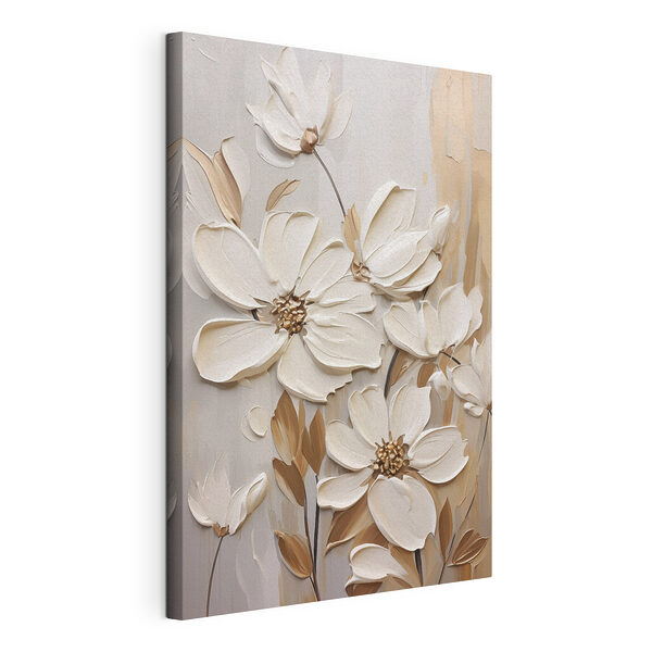 Stampa su tela Dipinto raffigurante fiori bianchi