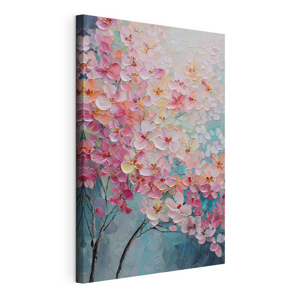 Stampa su tela Dipinto raffigurante fiori rosa