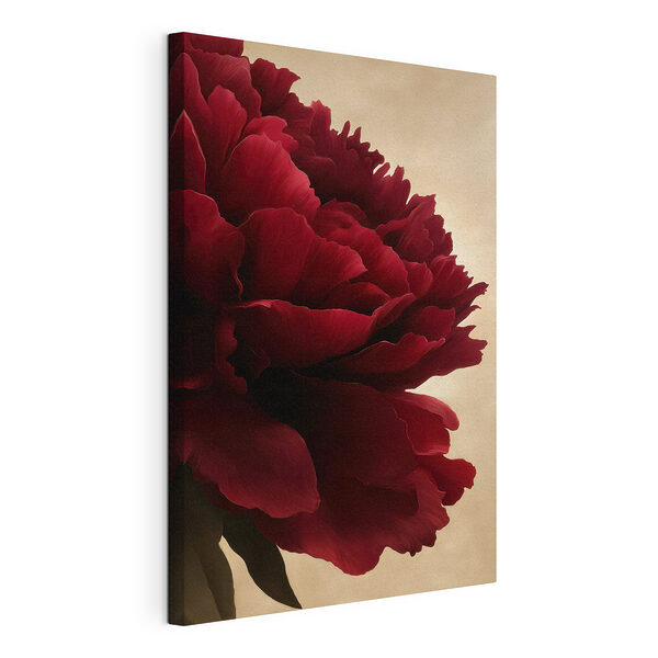 I petali di un rosso intenso si crogiolano nella tranquillità Stampa su tela I petali di un rosso intenso si crogiolano nella tranquillità
