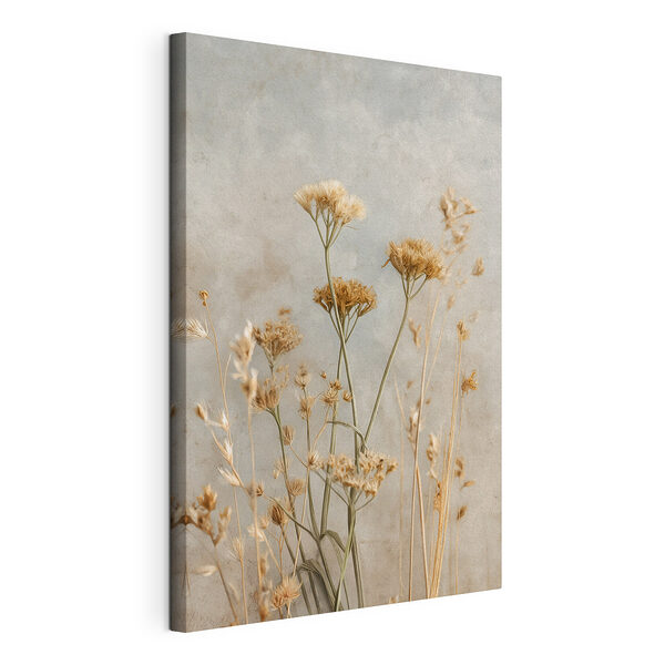 Fiori secchi su uno sfondo tenue Stampa su tela Fiori secchi su uno sfondo tenue