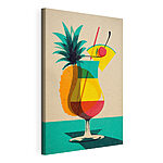 Stampa su tela Cocktail colorato con un ananas e una cannuccia