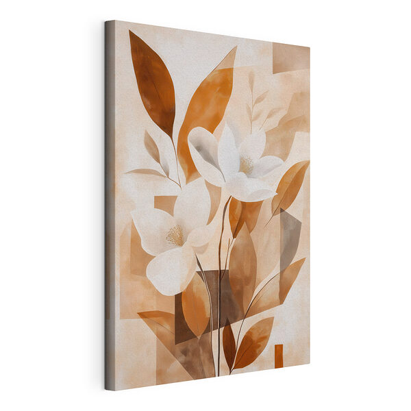 Stampa su tela Dipinto di fiori e foglie
