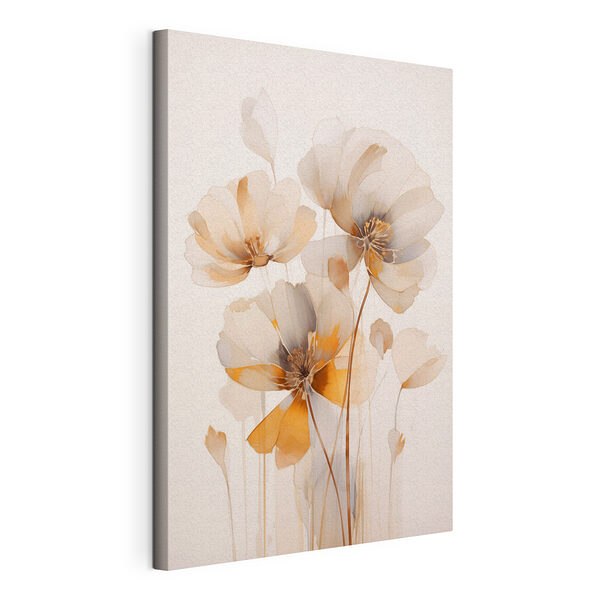 Dipinto di fiori su sfondo bianco Stampa su tela Dipinto di fiori su sfondo bianco