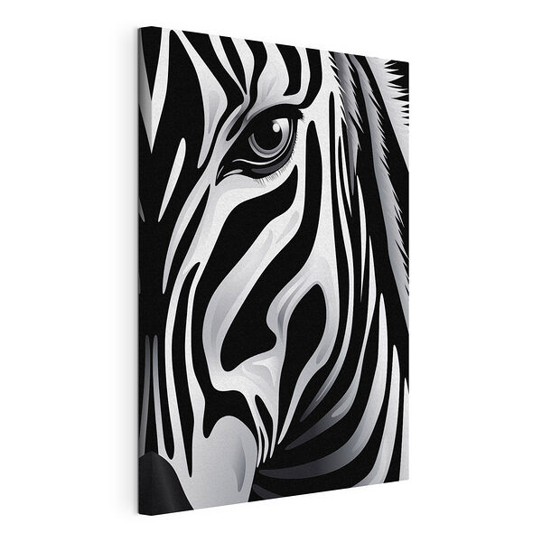 Stampa su tela Zebra dai suggestivi colori bianco e nero