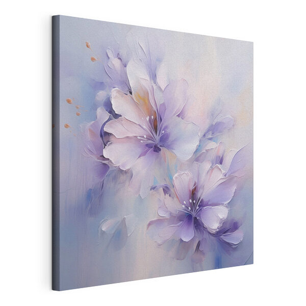 Stampa su tela Dipinto di fiori su una superficie bianca