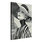 Stampa su tela Donna con un cappello