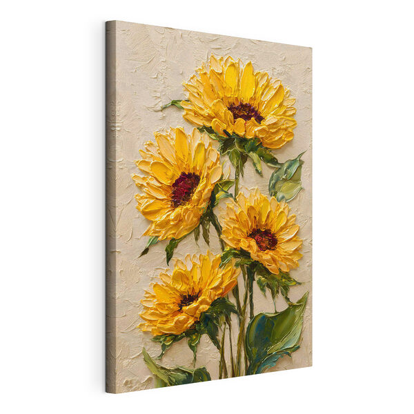 Stampa su tela Dipinto raffigurante fiori gialli