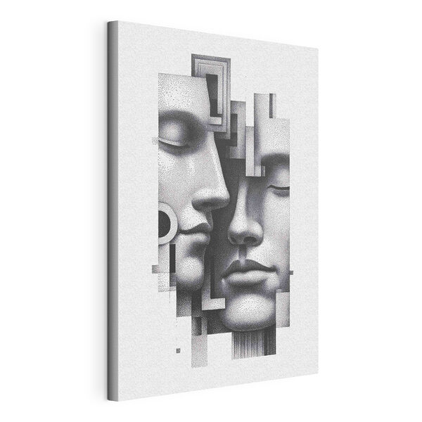 Stampa su tela Immagine in bianco e nero di due volti